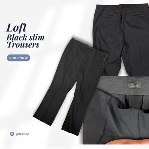 LOFT Women’s Black Slim Fit Trousers Size 12 Classic Work Pants